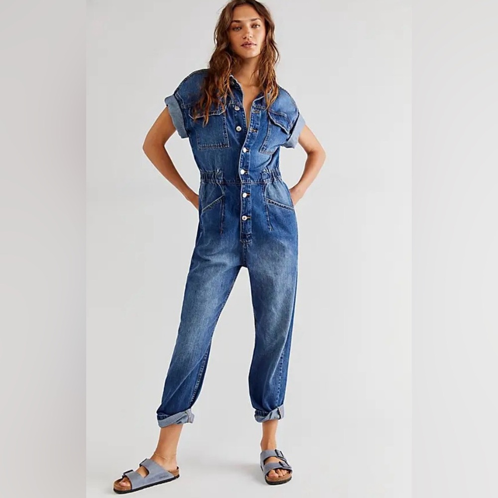 Free People Marci Denim Jumpsuit